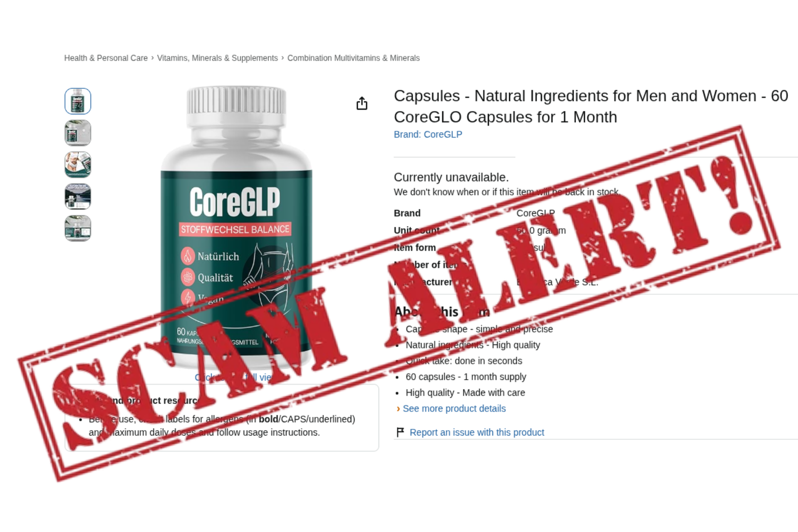 CoreGLP Betrugswarnung